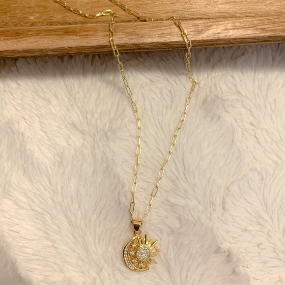 Sun Moon Necklace | 14k Gold Filled - Picture 3 of 7